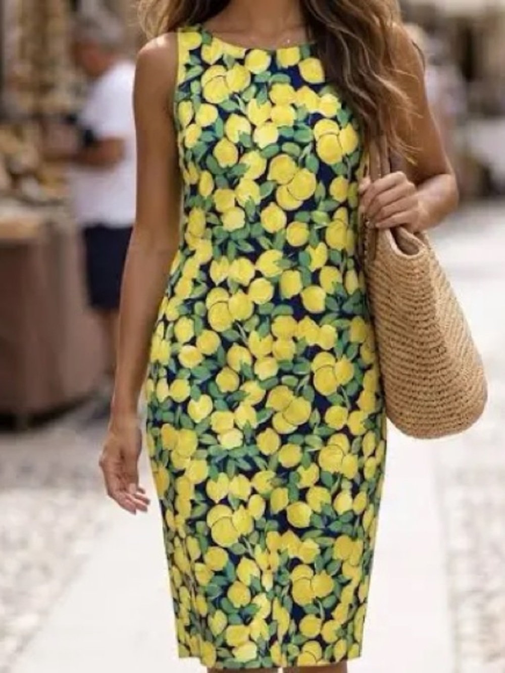 Talbots Sleeveless Lemon Dress Yellow Green resort wear small petite women’s
